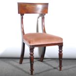 A William IV mahogany bar back chair,