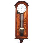 A modern mahogany cased regulator wall clock,