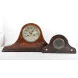 Edwardian inlaid mahogany mantel clock,