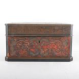 A Boulle work and ebonised tea caddy,