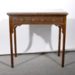 A mahogany card table,