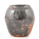 A stoneware vase by William 'Bill' Marshall at the Leach Pottery, swollen f