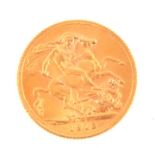 A Gold Full Sovereign, George V, 1918.