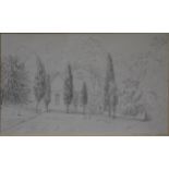 Edward Jennings, Country Church, pencil drawing, 12cm x 19cm; and three oth