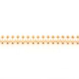 A cultured pearl and yellow metal bead necklace, eighty-one 4mm cultured pe