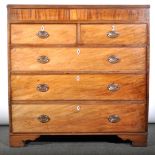 A Regency mahogany chest of drawers, banded and inlaid frieze, fitted with