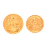 A Gold Full Sovereign George V 1912, a Gold Half Sovereign George V 1913.