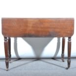 A Victorian mahogany Pembroke table, rectangular top with rounded corners,