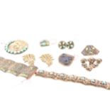 A collection of 1930's Exhibition period costume jewellery many pieces mark