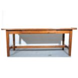 A walnut library table, fitted with a single frieze drawer, length 197cm, d