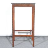 A mahogany occasional table, square top, carved bead outlines, width 36cm,