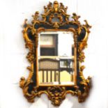 A reproduction parcel gilt pier glass, shaped rectangular bevelled plate, 8