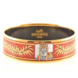 Hermes Paris - a Royal Tiger (Tigre Royal) gold-plated and enamel bangle, r