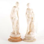 An alabaster figure of Venus, 32cm; and another similar.