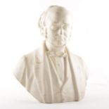 A Parian ware bust of Dr Todd FRS, by M Noble, SC, London, 1860, 31cm.