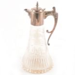 Victorian style silver-mounted claret jug, CS, Sheffield 2005, domed silver