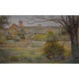 Adele Hill, Country cottage, signed and dated 1898, watercolour, 17cm x 27c