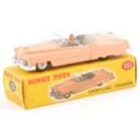 Dinky Toys; no.131 Cadillac Tourer, salmon pink body, grey seats, in original box.