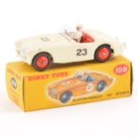 Dinky Toys; no.109 Austin-Healey 100 Sports, white body, red seats, red ridged hubs, in original