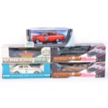 Five Scalextric & Revell slot-car racing models.