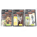 Three Star Wars figures, 8D8 droid, Wicket W. Warrick, Nikto, Palitoy, all in original tri-logo