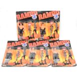 Rambo The Force of Freedom, action figures by Coleco, all ex-shop stock, sealed in blister-pack