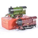Two Hornby O gauge model railway locomotives; electric 20-volt LMS brown and 501 green