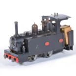 A 16mm scale / O gauge live steam locomotive; a converted Mamod body to Salam River class type