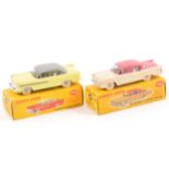 Two Dinky Toys; no.180 Packard Clipper Sedan, two-tone cerise and beige body, no.174 Hudson Hornet