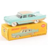 Dinky Toys; no.192 De Soto Fireflite Sedan, turquoise body, chrome spun hubs, in original box.