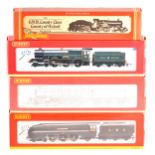 Hornby OO gauge model railway locomotives; four including R2270, R2460, R2317, R390.