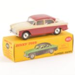 Dinky Toys; no.165 Humber Hawk, two-tone cream and maroon body, chrome spun hubs, in original box.