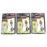 Three Star Wars figures, Nikto, Palitoy, with original tri-logo blister-pack boxes, (all windows