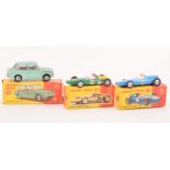 Dinky Toys; three, no.138 Hillman Imp and two racing cars.