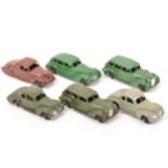 Dinky Toys; six early die-cast models.