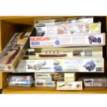 Plastic model kits; twelve including Airfix Austin Maxi