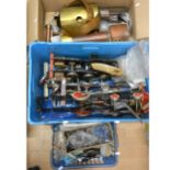 Three boxes of live steam railway parts and spares and part built models; including five locomotive