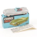 Corgi Toys; no.151 Lotus Mark Eleven Le Man racing car, silver body, in original box with club