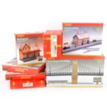 OO gauge model railway track-side buildings