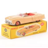 Dinky Toys; no.132 Packard Convertible, beige body, red seats, red ridged hubs, in original box.