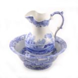 Spode pottery jug and bowl, Italian pattern