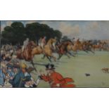 After Cecil Aldin, The Blue Market Races, a set of six coloured prints,