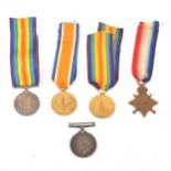 A collection of WWI Medals.