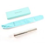 Tiffany & Co. - a silver cigar tube with Tiffany pouch and box.