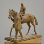 Mary Milner Dickens - Racehorse and Jockey being led, a maquette