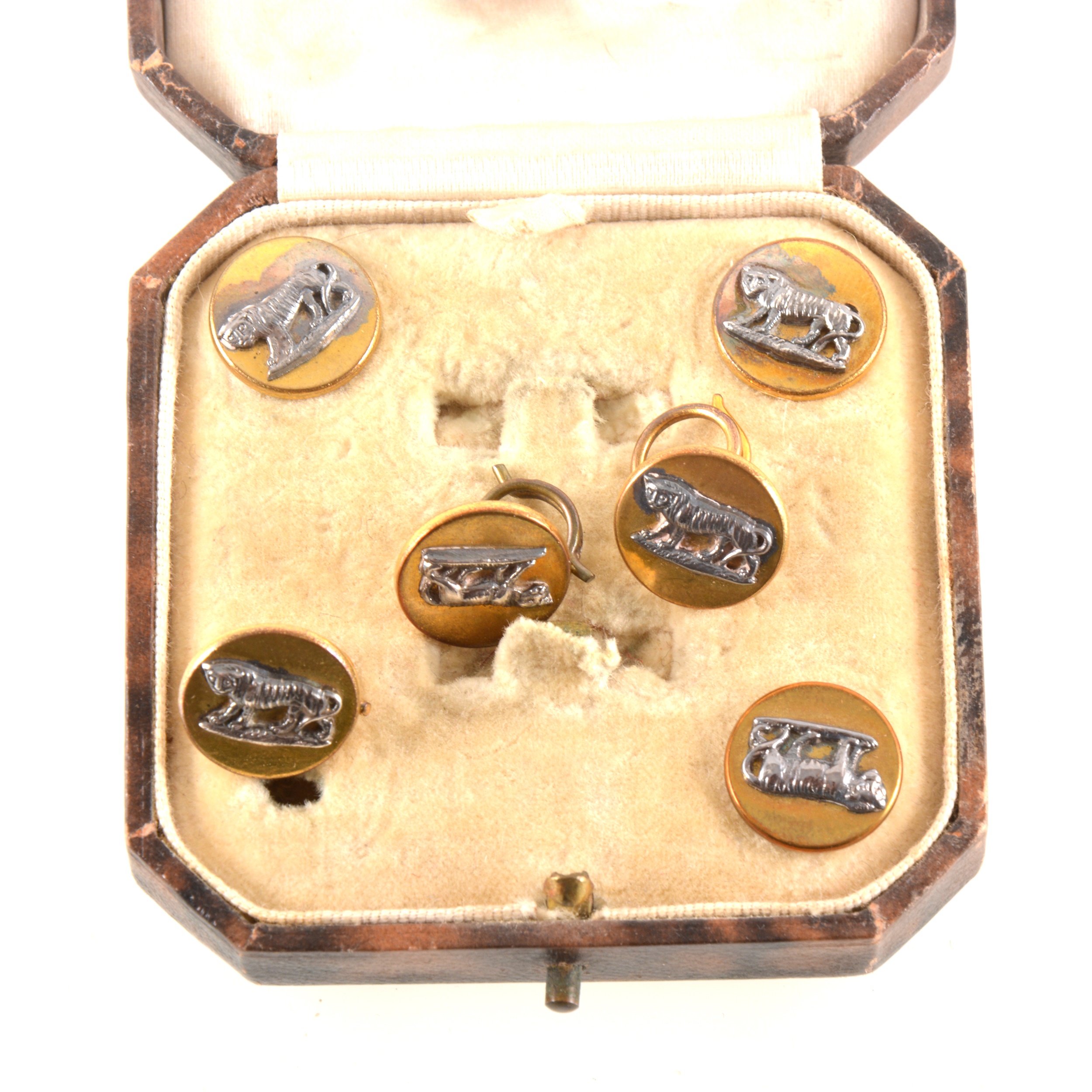 A set of six Leicester Regiment dress studs by Firmin of London.