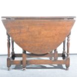 Joined oak gateleg table, 18th Century
