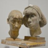 Mary Milner Dickens, 'Yvonne', two plaster busts