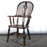 Victorian elm and ash Windsor chair