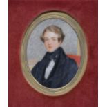 G J Penny, miniature portrait and a miniature portrait of a young man